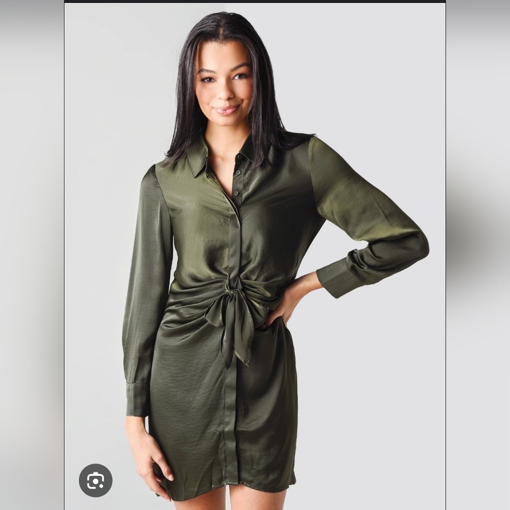 BB Dakota Steve Madden Womans Long Sleeve Hunter Green Size Med. Dress